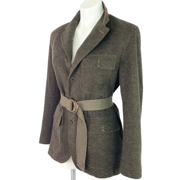 Ralph Lauren Soft Lightweight Herringbone Field Jacket Blazer Sz 4 XS - Picture 2 of 14